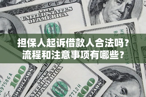 武汉担保人起诉借款人合法吗？流程和注意事项有哪些？