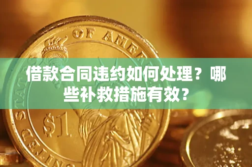 武汉借款合同违约如何处理？哪些补救措施有效？